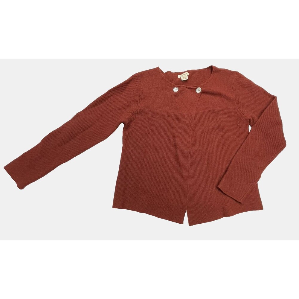 Sundance Women's Cardigan Sweater Red Lambswool Asymmetrical Button Size Medium